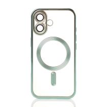 Силіконовий чохол MagSafe SHINING MATTE для телефону iPhone 16 Plus mint