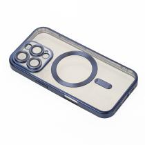 Силіконовий чохол MagSafe SHINING MATTE для телефону iPhone 16 Pro blue titanium