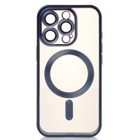 Силіконовий чохол MagSafe SHINING MATTE для телефону iPhone 16 Pro Max blue titanium