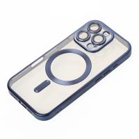 Силіконовий чохол MagSafe SHINING MATTE для телефону iPhone 16 Pro Max blue titanium