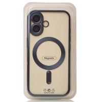 Силиконовый чехол MagSafe SHINING MATTE для iPhone 16 Plus blue titanium