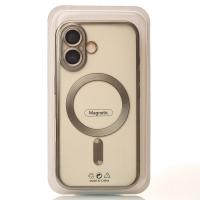 Силиконовый чехол MagSafe SHINING MATTE для iPhone 16 Plus natural titanium