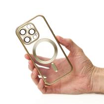 Силіконовий чохол MagSafe SHINING MATTE для телефону iPhone 15 Pro gold