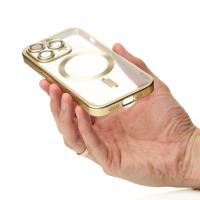 Силиконовый чехол MagSafe SHINING MATTE для iPhone 15 Pro gold