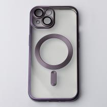 Силиконовый чехол MagSafe SHINING MATTE для iPhone 15 deep purple