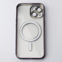 Силиконовый чехол MagSafe SHINING MATTE для iPhone 15 deep purple