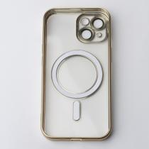 Силиконовый чехол MagSafe SHINING MATTE для iPhone 15 gold