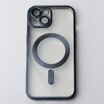 Силиконовый чехол MagSafe SHINING MATTE для iPhone 15 blue titanium