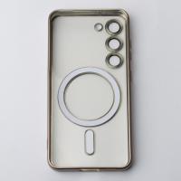 Силиконовый чехол MagSafe SHINING MATTE для Samsung S24 Plus natural titanium