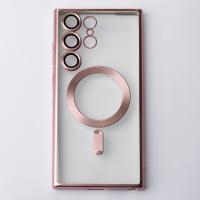 Силіконовий чохол MagSafe SHINING MATTE для телефону Samsung S23 Ultra pink