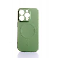 Силіконовий чохол MagSafe SOFT для iPhone 15 Pro оливковий