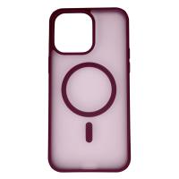 Силиконовый чехол MATTE с поддержкой MagSafe для iPhone 14 Pro burgundy