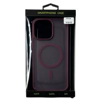 Силіконовий чохол MATTE з підтримкою MagSafe для телефону iPhone 15 Pro burgundy