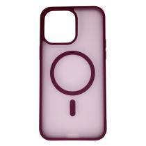 Силіконовий чохол MATTE з підтримкою MagSafe для телефону iPhone 14 Pro Max burgundy