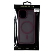 Силиконовый чехол MATTE с поддержкой MagSafe для iPhone 14 burgundy