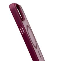 Силиконовый чехол MATTE с поддержкой MagSafe для iPhone 14 burgundy