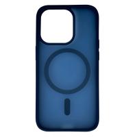 Силиконовый чехол MATTE с поддержкой MagSafe для iPhone 15 Pro dark blue