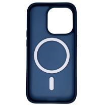 Силіконовий чохол MATTE з підтримкою MagSafe для телефону iPhone 15 Pro dark blue