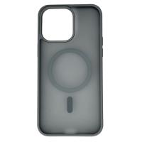 Силиконовый чехол MATTE с поддержкой MagSafe для iPhone 15 Pro Max titanium black