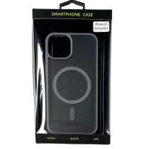 Силиконовый чехол MATTE с поддержкой MagSafe для iPhone 14 titanium black