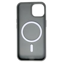 Силиконовый чехол MATTE с поддержкой MagSafe для iPhone 14 titanium black