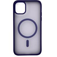 Силиконовый чехол MATTE с поддержкой MagSafe для iPhone 11 dark purple