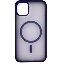 Силіконовий чохол MATTE з підтримкою MagSafe для телефону iPhone 11 dark purple