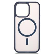 Силиконовый чехол MATTE с поддержкой MagSafe для iPhone 15 Pro dark blue