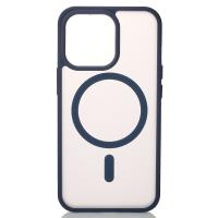 Силиконовый чехол MATTE с поддержкой MagSafe для iPhone 15 Pro Max dark blue
