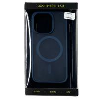 Силиконовый чехол MATTE с поддержкой MagSafe для iPhone 15 Pro Max dark blue