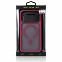 Силиконовый чехол MATTE с поддержкой MagSafe для iPhone 18 Pro Max burgundy