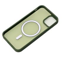 Силіконовий чохол MATTE з підтримкою MagSafe для телефону iPhone 14 sage green