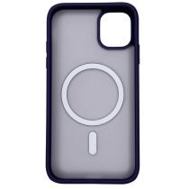 Силіконовий чохол MATTE з підтримкою MagSafe для телефону iPhone 11 dark purple