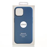 Силиконовый чехол Lux Colors с поддержкой MagSafe для iPhone 15 Storm Blue