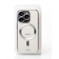 Силіконовий чохол SHINING with MagSafe для iPhone 15 Pro срібний