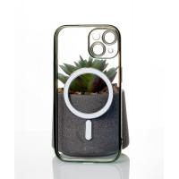 Силиконовый чехол SHINING with MagSafe для iPhone 14 зеленый