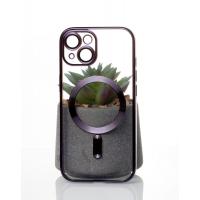 Силіконовий чохол SHINING with MagSafe для iPhone 15 темно-фіолетовий