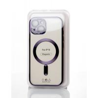 Силіконовий чохол SHINING with MagSafe для iPhone 15 темно-фіолетовий