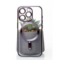 Силіконовий чохол SHINING with MagSafe для iPhone 15 Pro темно-фіолетовий