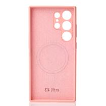 Силиконовый чехол Slim Ring Soft с поддержкой MagSafe для Samsung S24 Ultra pink