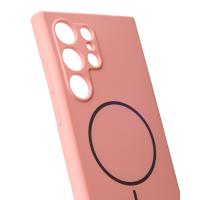 Силиконовый чехол Slim Ring Soft с поддержкой MagSafe для Samsung S24 Ultra pink