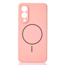 Силиконовый чехол Slim Ring Soft с поддержкой MagSafe для Samsung S25 Edge pink