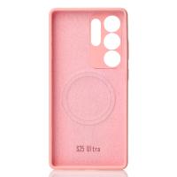 Силиконовый чехол Slim Ring Soft с поддержкой MagSafe для Samsung S25 Ultra pink