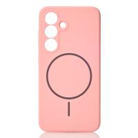 Силиконовый чехол Slim Ring Soft с поддержкой MagSafe для Samsung S25 pink