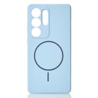 Силиконовый чехол Slim Ring Soft с поддержкой MagSafe для Samsung S25 Ultra blue fog
