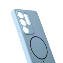 Силиконовый чехол Slim Ring Soft с поддержкой MagSafe для Samsung S25 Ultra blue fog