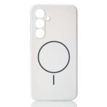 Силиконовый чехол Slim Ring Soft с поддержкой MagSafe для Samsung S24 FE white