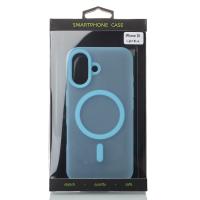 Силиконовый чехол SOFT MATT с поддержкой MagSafe для iPhone 16 light blue