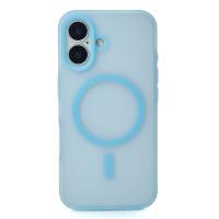 Силиконовый чехол SOFT MATT с поддержкой MagSafe для iPhone 16 light blue