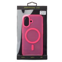 Силиконовый чехол SOFT MATT с поддержкой MagSafe для iPhone 16 rose red